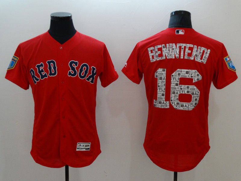 Men Boston Red Sox #16 Benintehdi Red Elite Spring Edition MLB Jerseys